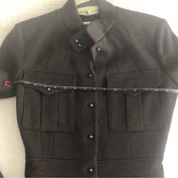 BALENCIAGA Black/Brown Wool Twill Blazer Jacket - Picture 8 of 12